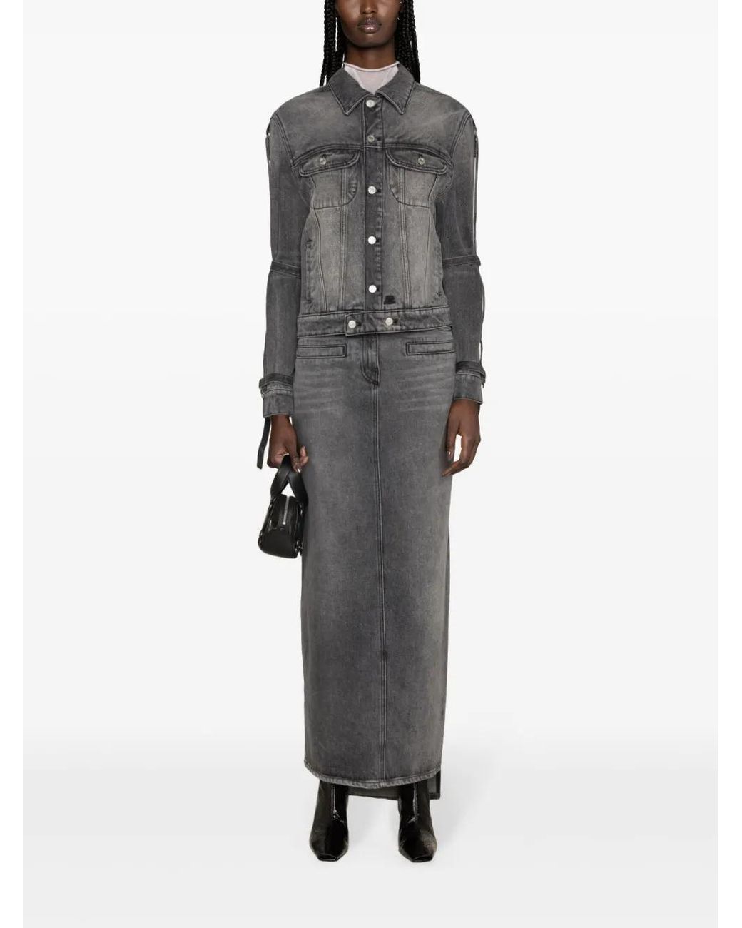 Courreges Black Strap-Embellished Denim Jacket