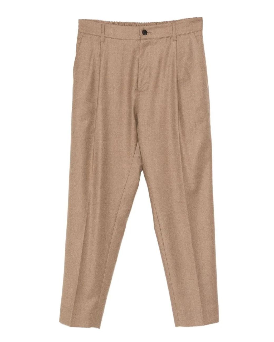 Low Brand Natural Pleated Trousers for men