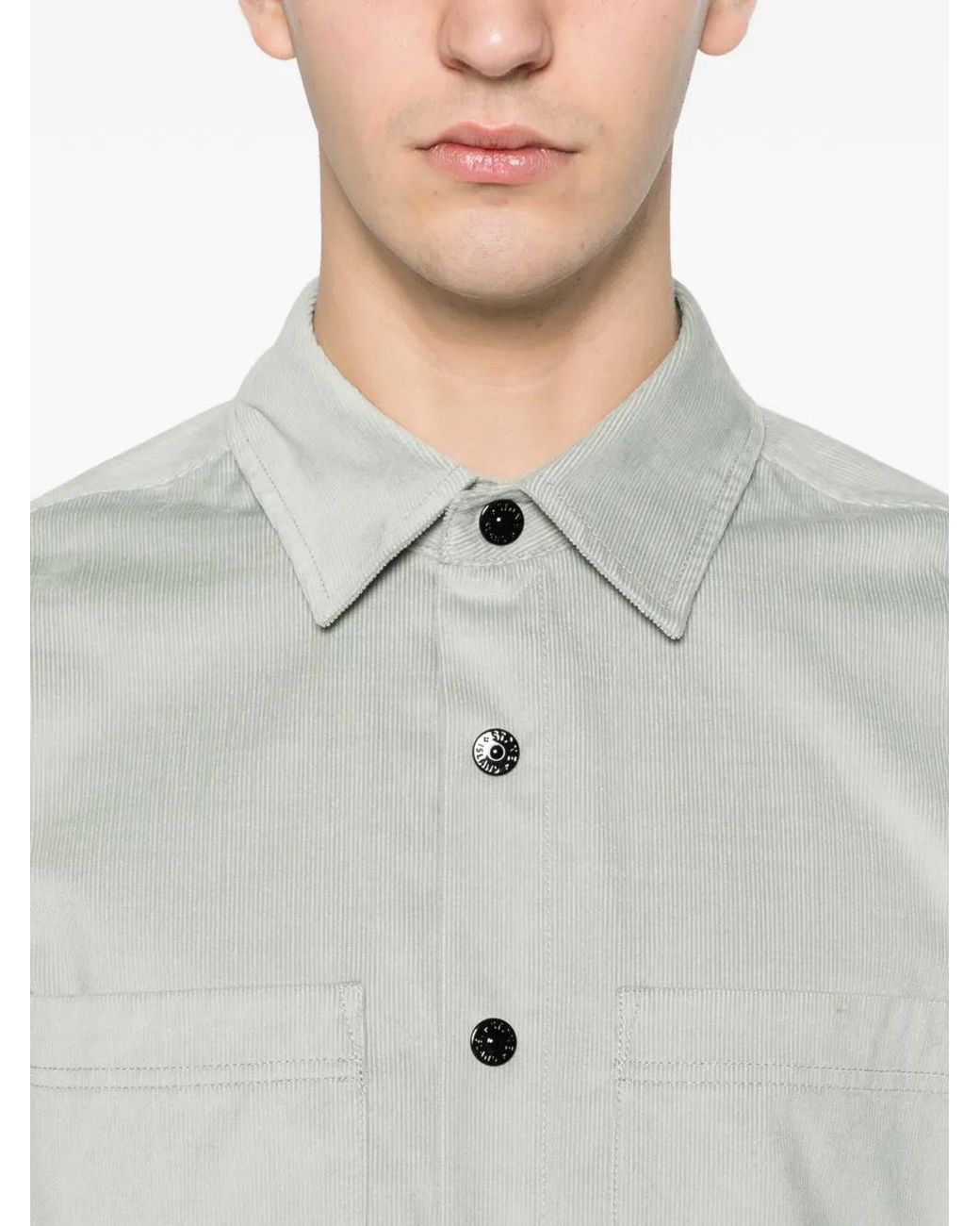Stone Island Gray Cotton Shirt for men