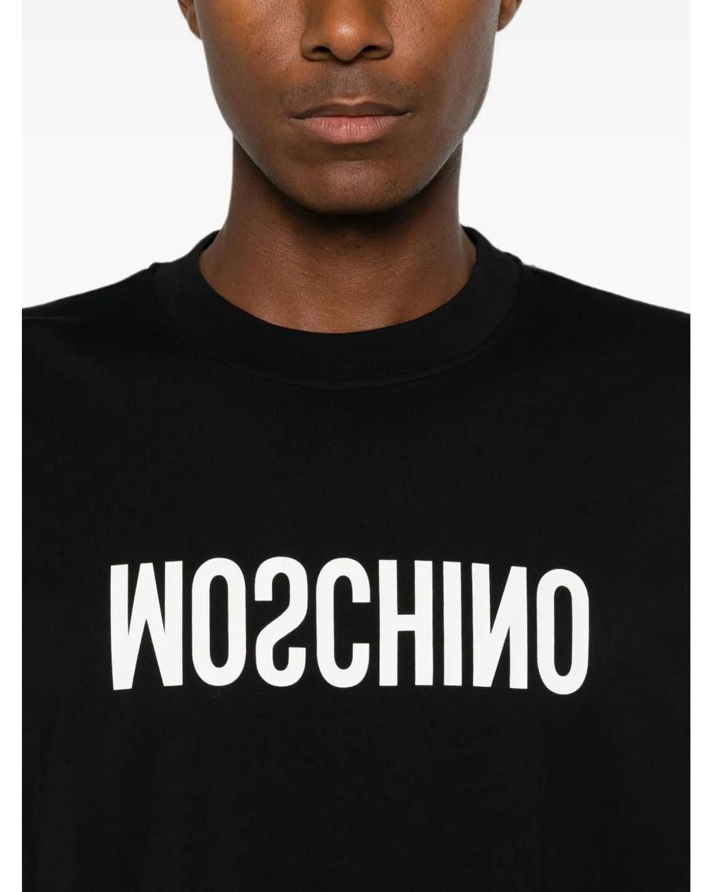 Moschino Black Logo-Print T-Shirt for men