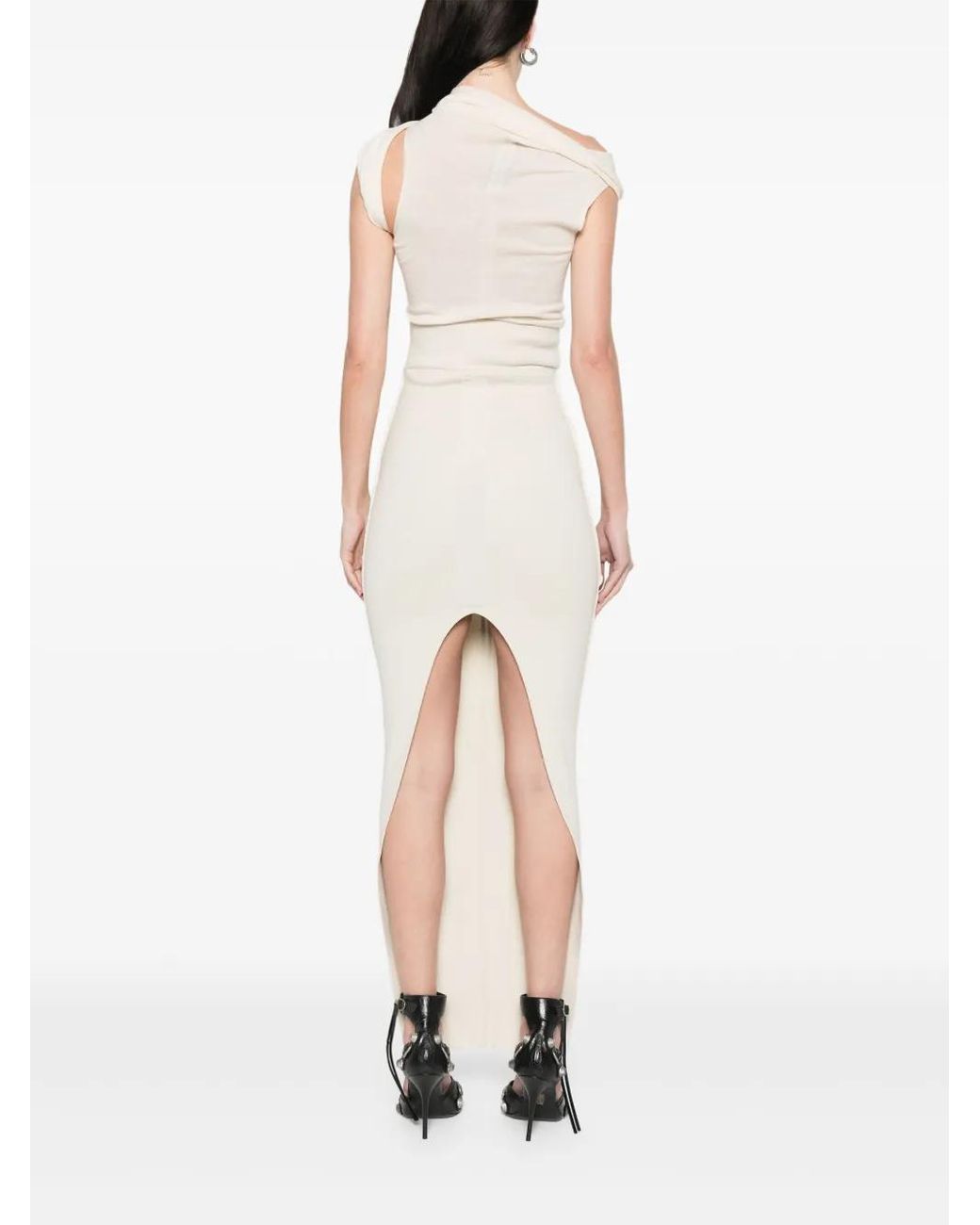 Rick Owens White Pillar Long Skirt