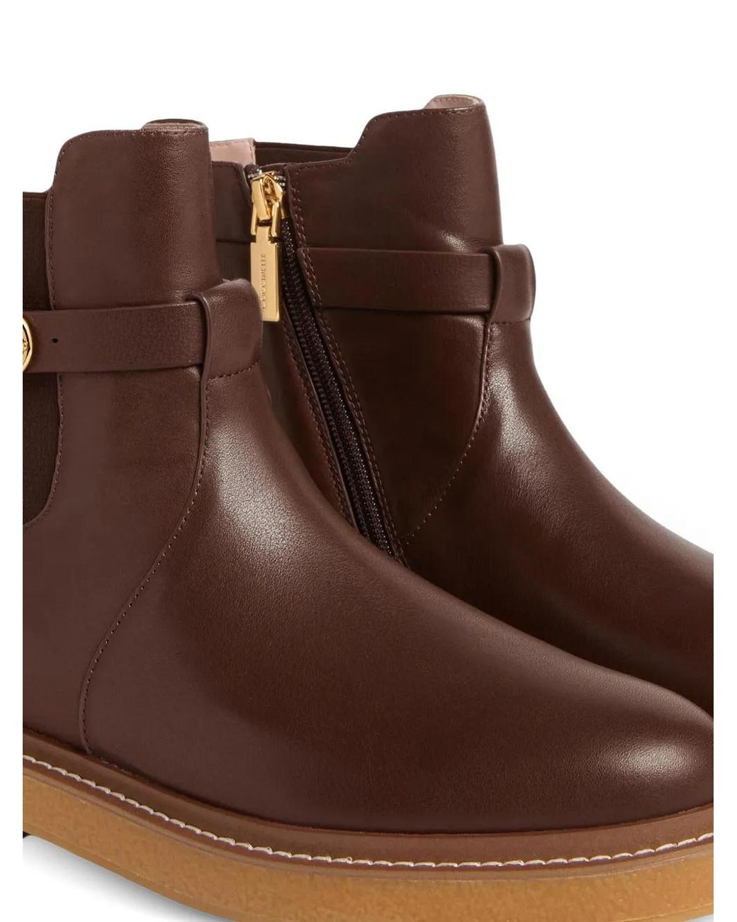 Coccinelle Brown C-Saddle Buckle-Strap Boots