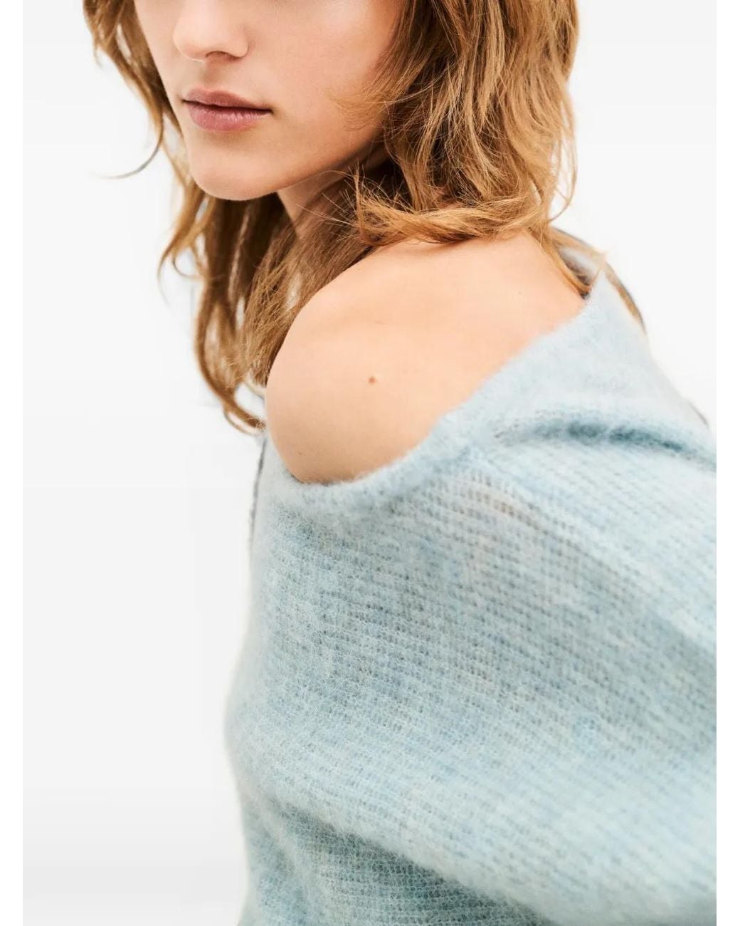 Ba&sh Blue Suela Off-Shoulder Sweater