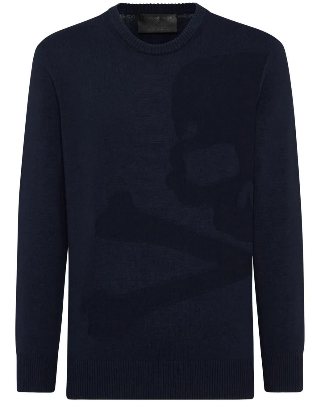 Philipp Plein Blue Skull&Bones Sweater for men