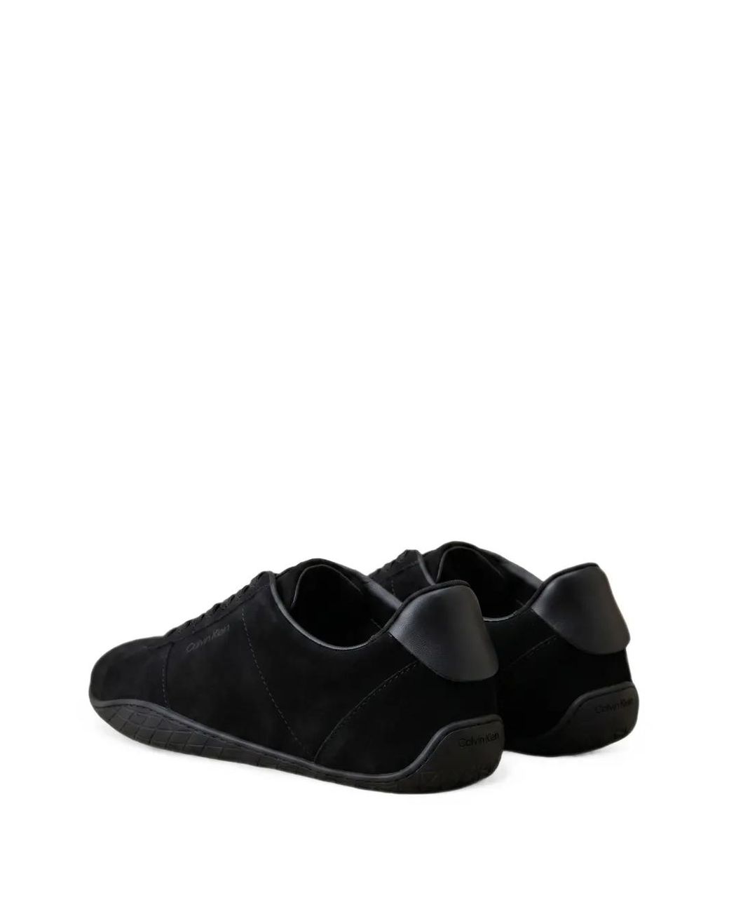Calvin Klein Black Baskets En Daim À Logo Imprimé
