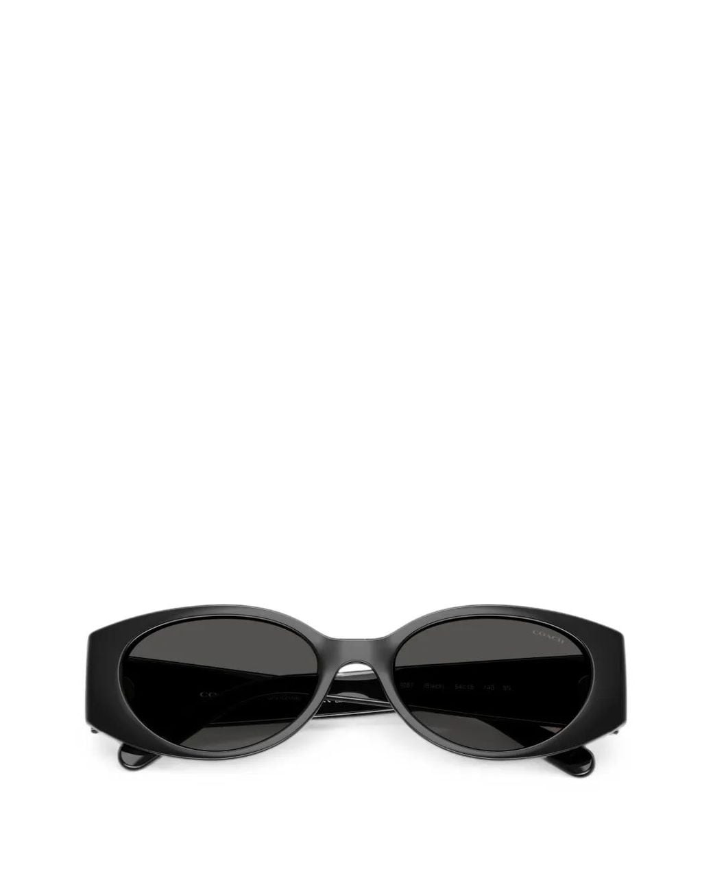COACH Black Cfu06 Oval-Frame Sunglasses