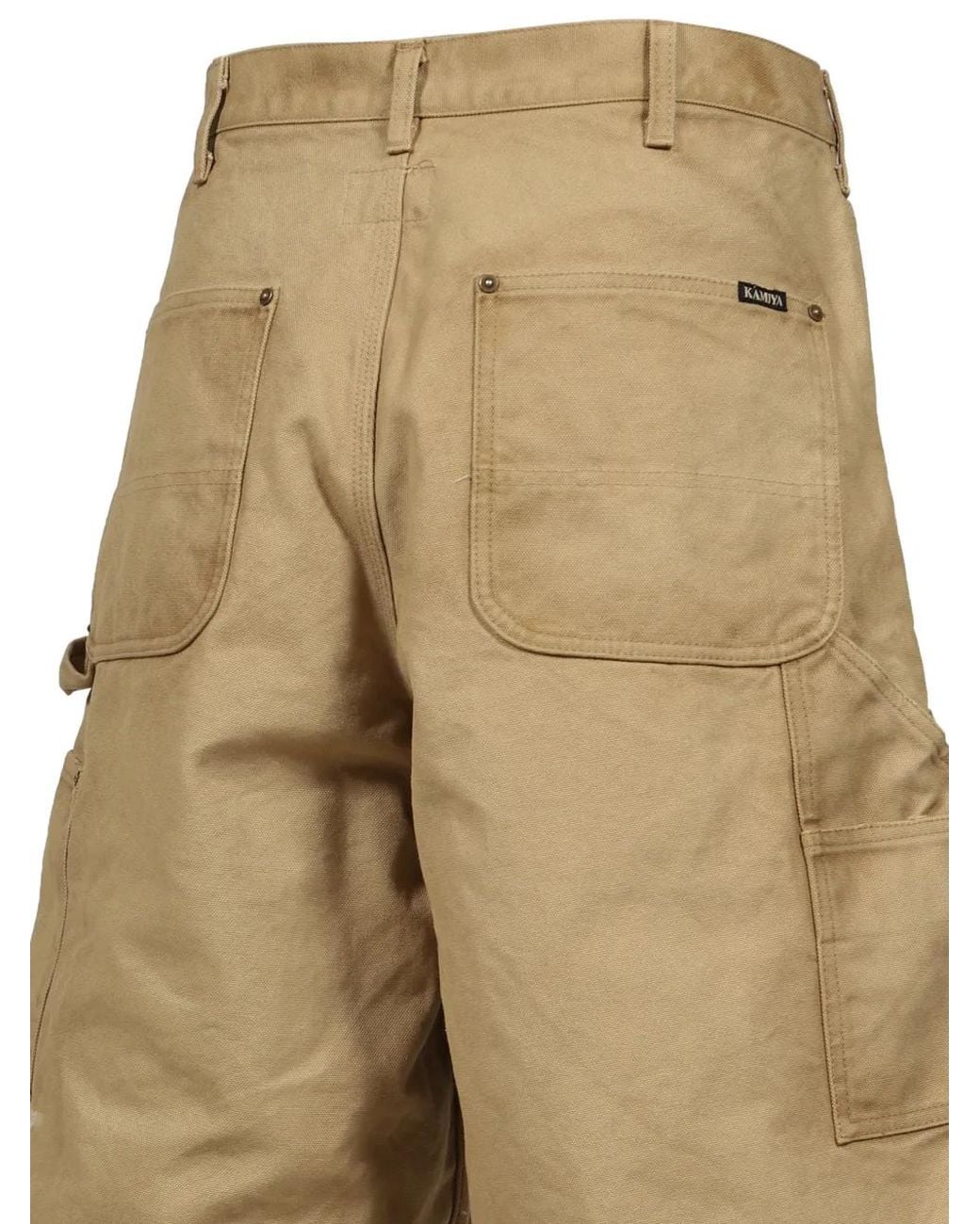 KAMIYA Natural Boro Duck Distressed Duck-Canvas Bermuda Shorts for men