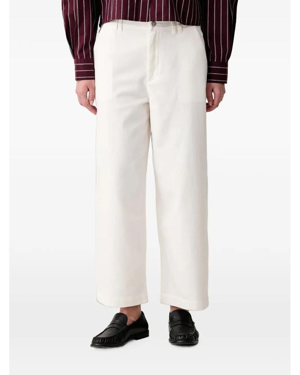 Marc O' Polo White Cropped Barrel-Leg Jeans