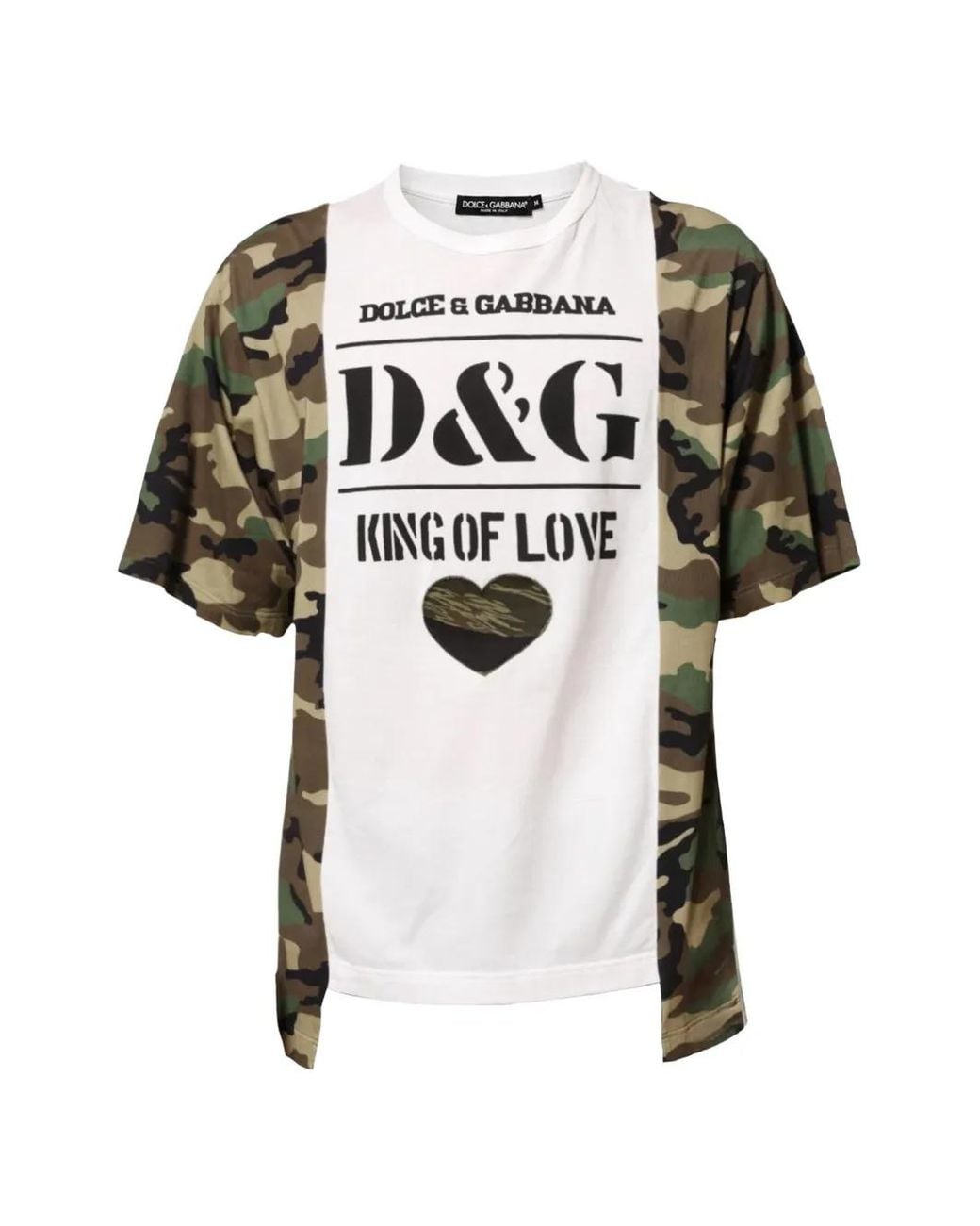 Dolce & Gabbana White T-Shirt À Imprimé Camouflage for men