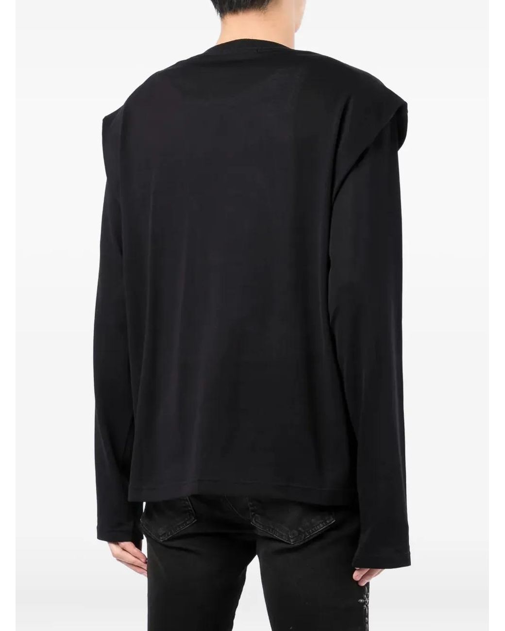 Isabel Marant Black Padded-Shoulder Cotton Sweatshirt for men