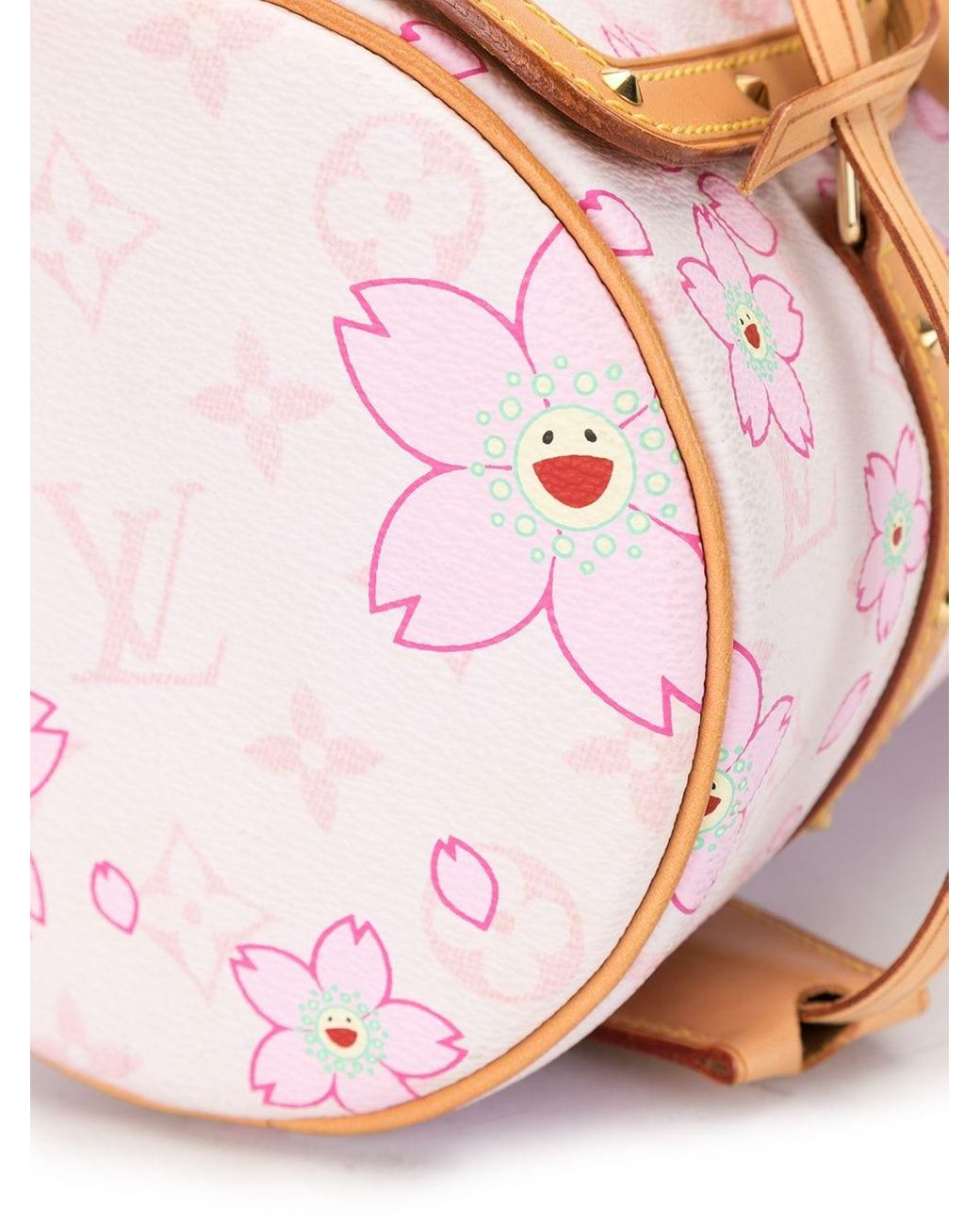 Louis Vuitton Takashi Murakami Cherry Blossom Monogram Pink Bag Pochette VG