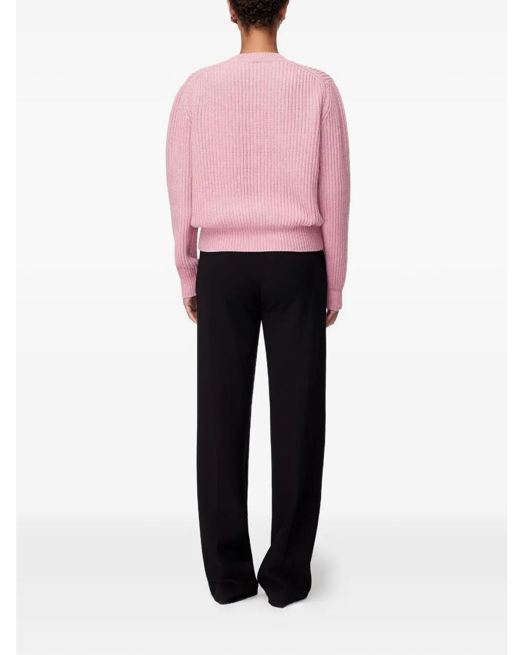 Another Tomorrow Pink Ribbed-Knit Cashmere Sweater