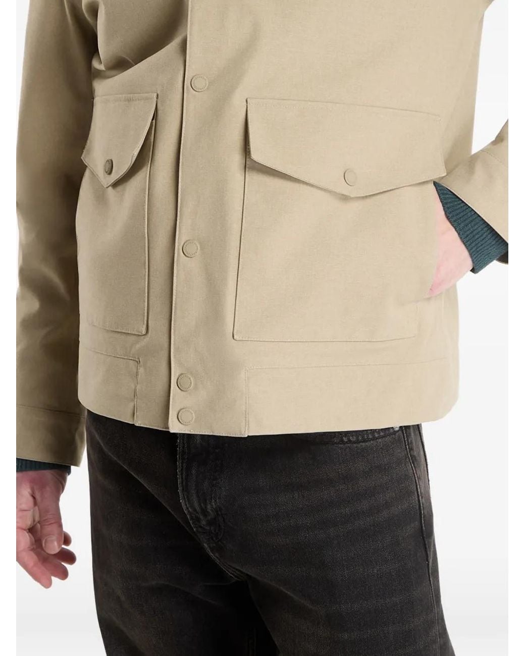 Barbour Natural Elmford Hooded Flap-Pockets Jacket for men