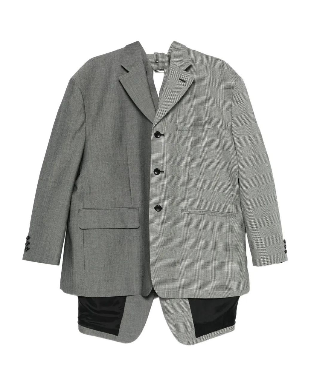 Comme des Garçons Gray Plaid-Pattern Blazer
