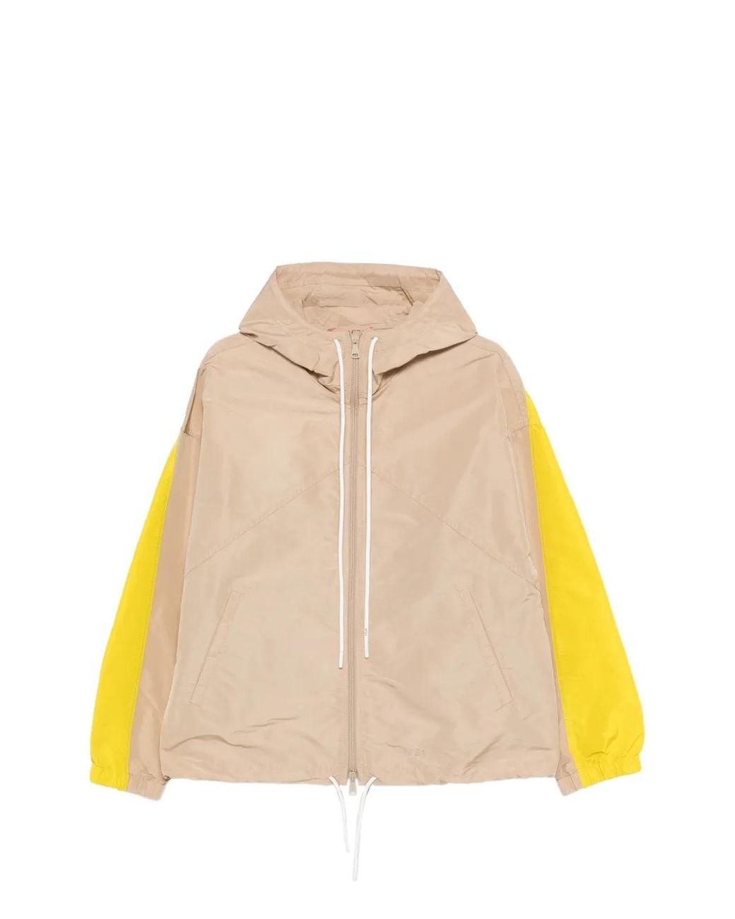 N°21 Natural Hooded Colour-Block Jacket