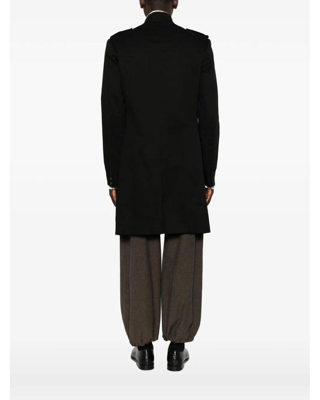 Yohji Yamamoto Black Epaulette-Detail High-Neck Jacket for men