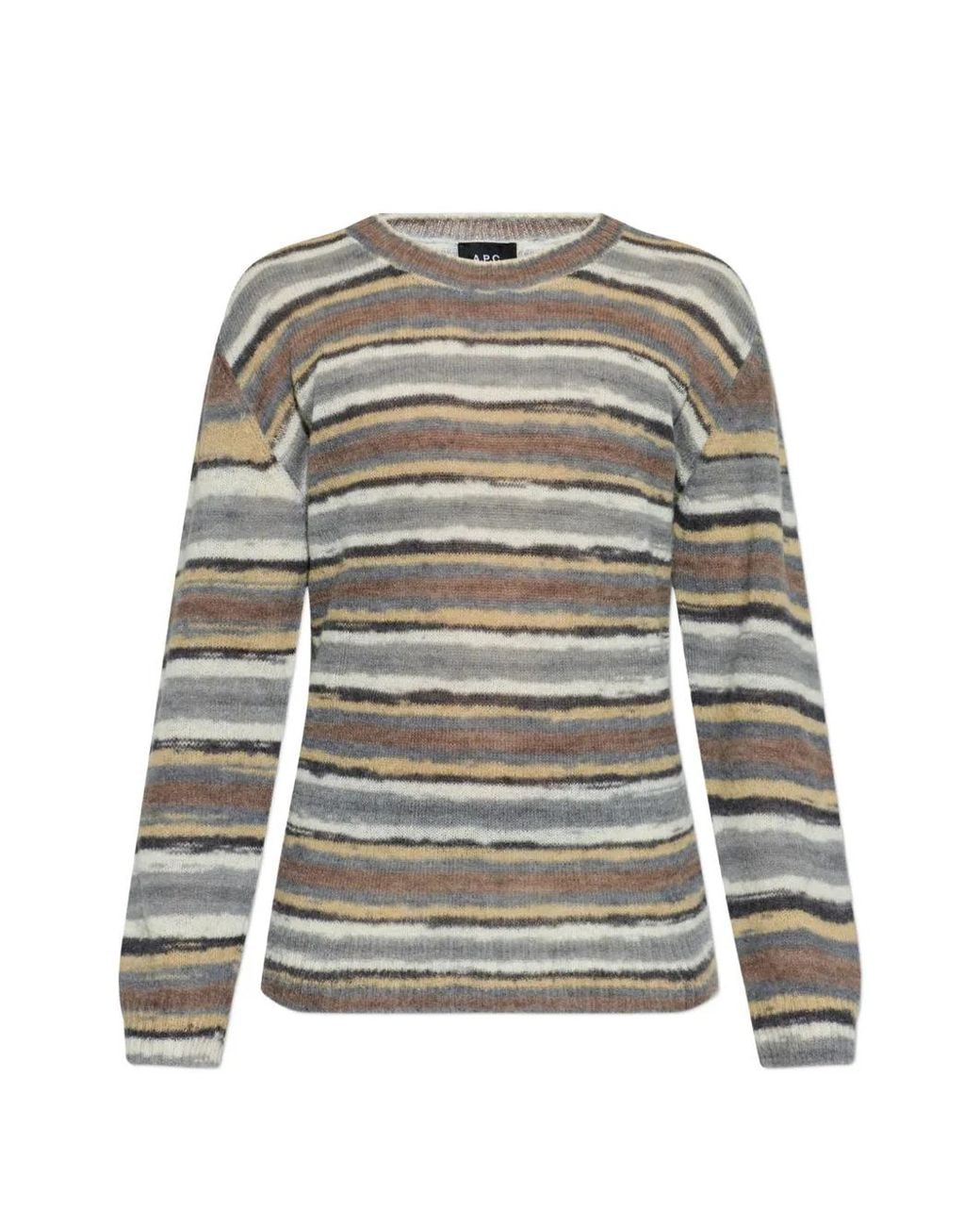 A.P.C. White Sweater With Striped Pattern for men