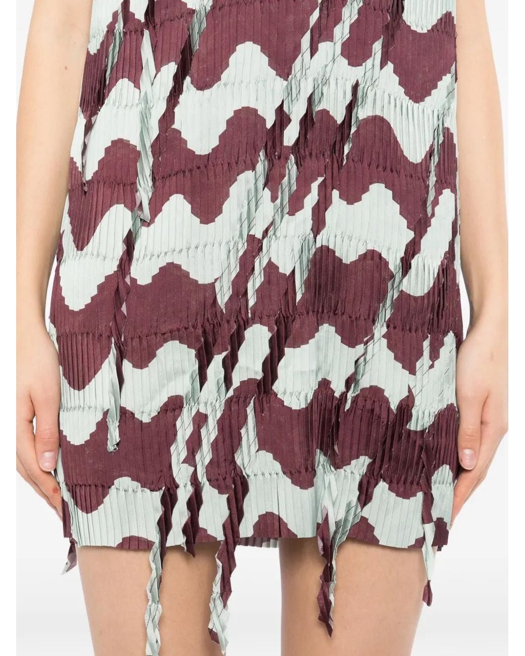 JNBY White Pleated Mini Dress