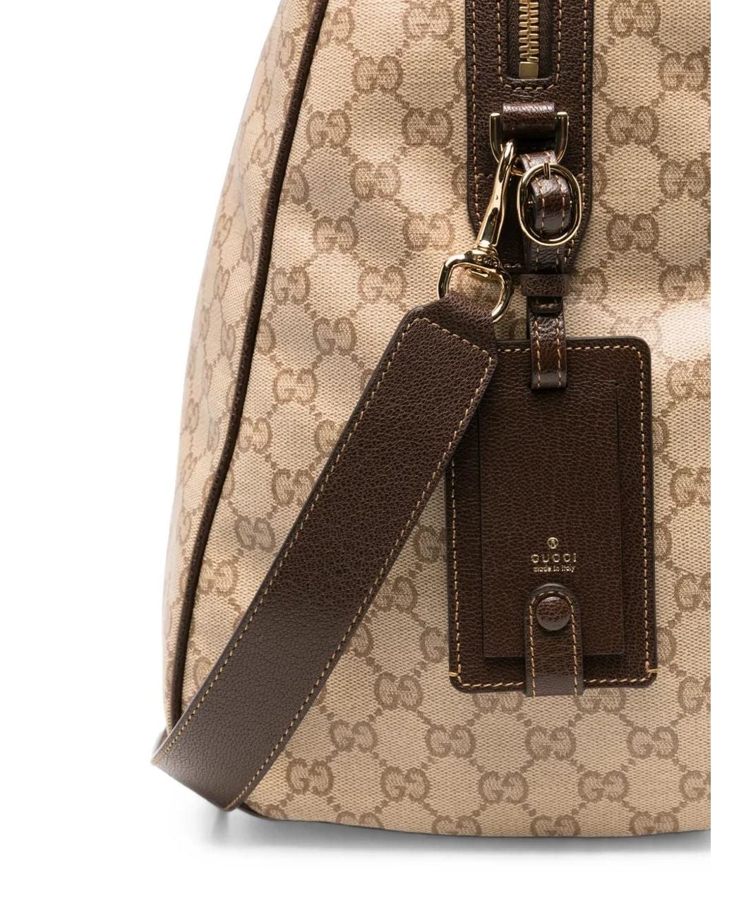 Gucci Natural Medium Monogram-Pattern Duffle Bag for men