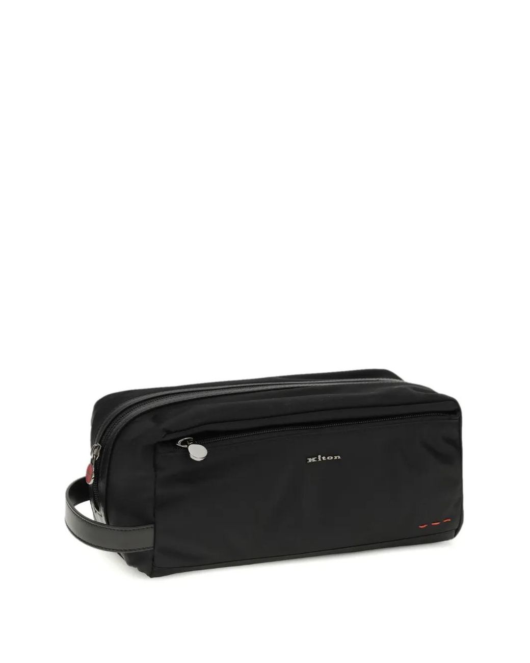 Kiton Black Zip-Fastening Wash Bag for men