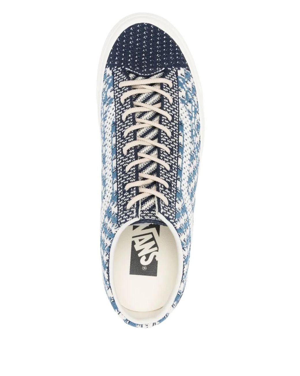 Vans Blue Patterned-Jacquard Sneakers