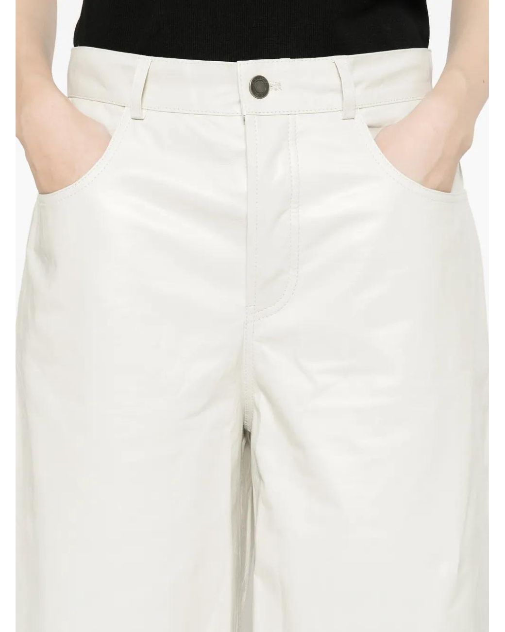 Haikure White Five-Pockets Denim Shorts