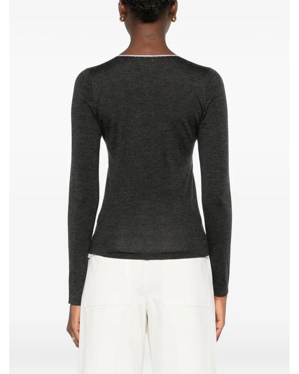 Pull À Col V Brunello Cucinelli en coloris Black
