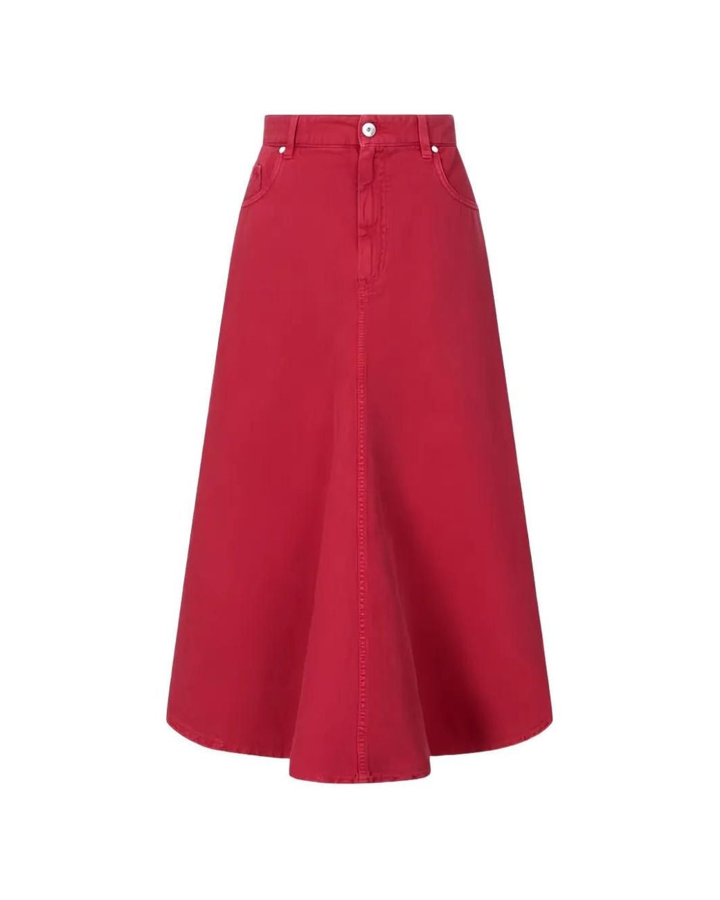 Brunello Cucinelli High-Waisted Flared Midi Skirt