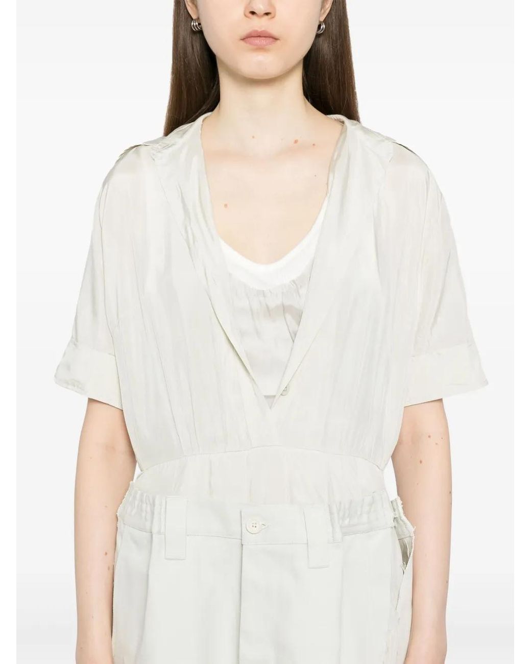 Maison Margiela White Layered Dress