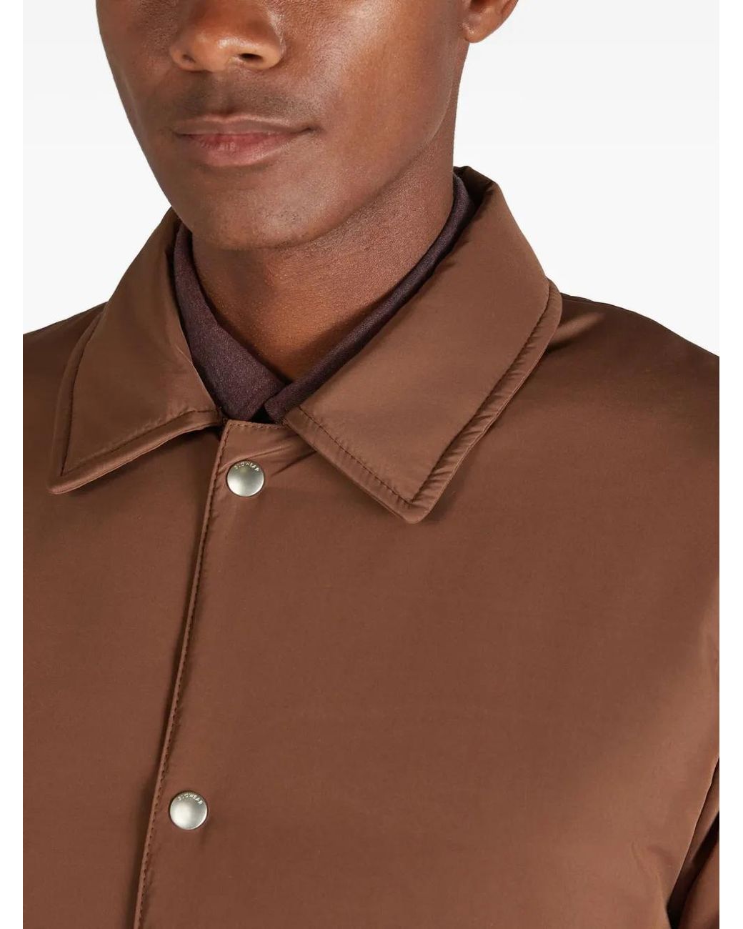 Montedoro Brown Padded Overshirt for men