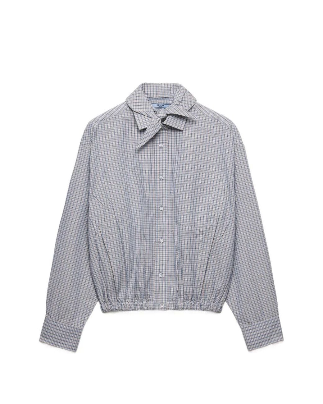 Prada Gray Madras Fabric Shirt
