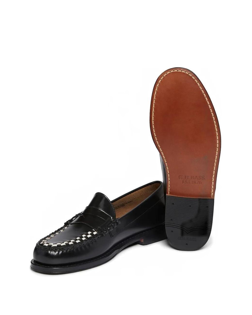 G.H.BASS Black Weejuns Larson Weave Loafers for men