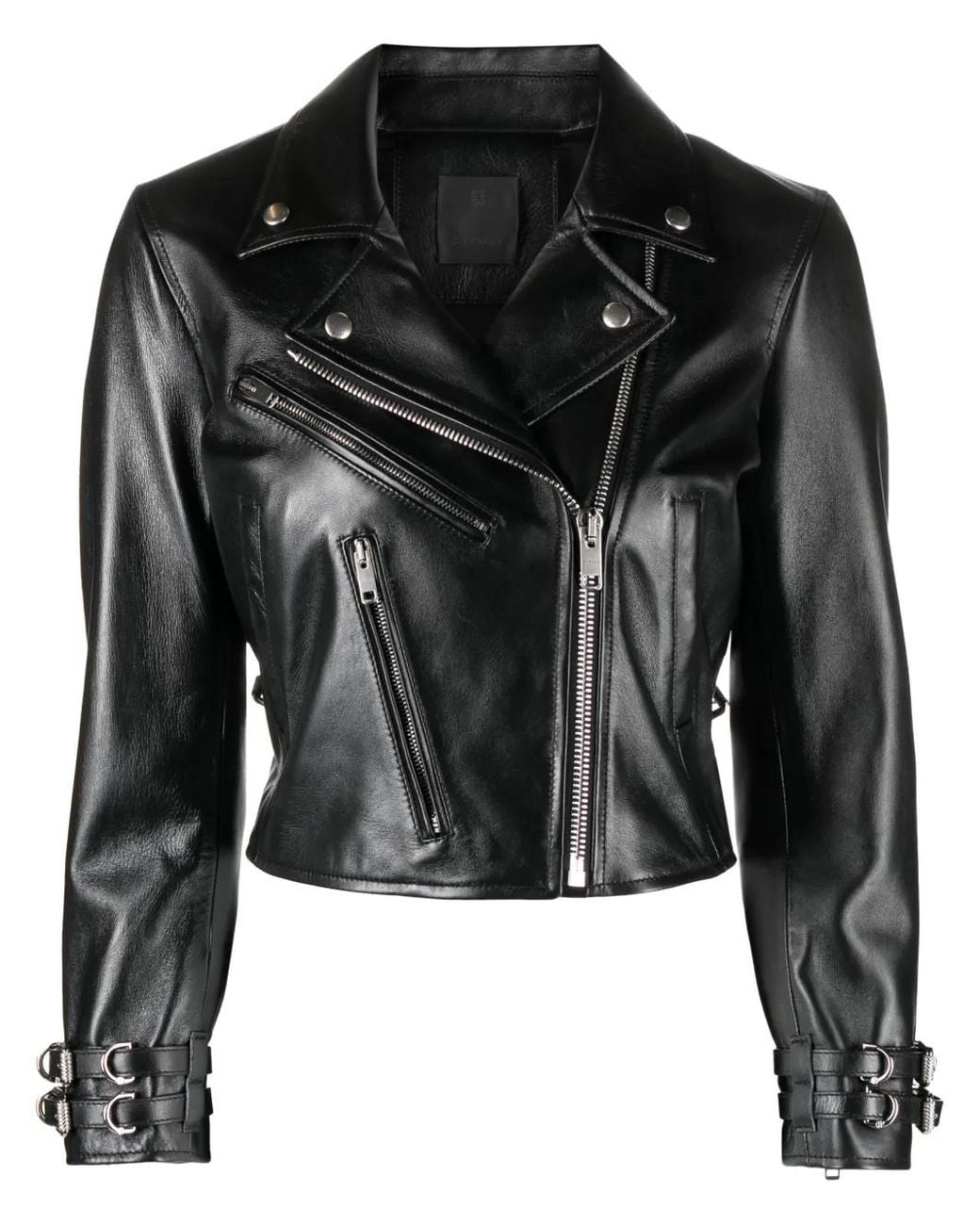 Givenchy Black Cropped Leather Jacket