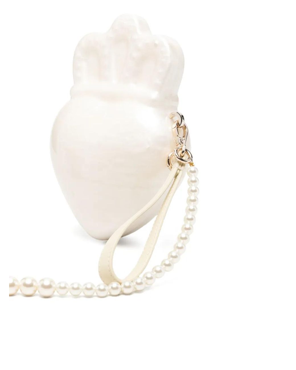 Simone Rocha White Claddagh Clutch Bag