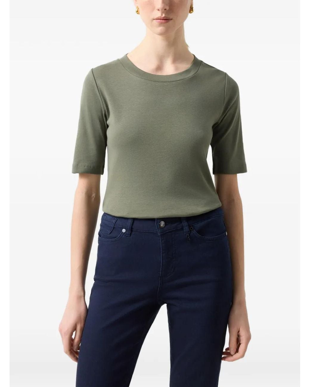 Bogner Green Nikini Logo-Stitch T-Shirt