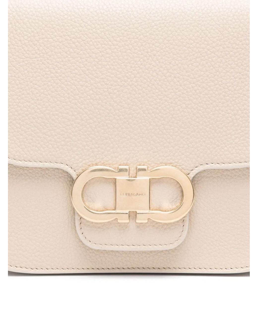 Ferragamo Natural Double Gancini Cross Body Bag