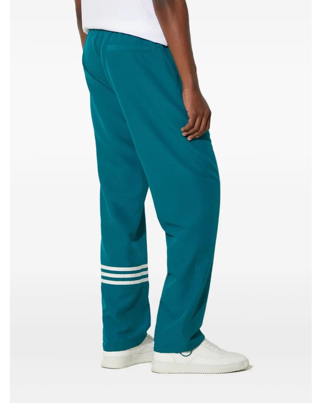Adidas Blue Three-Stripe Track Pants for men