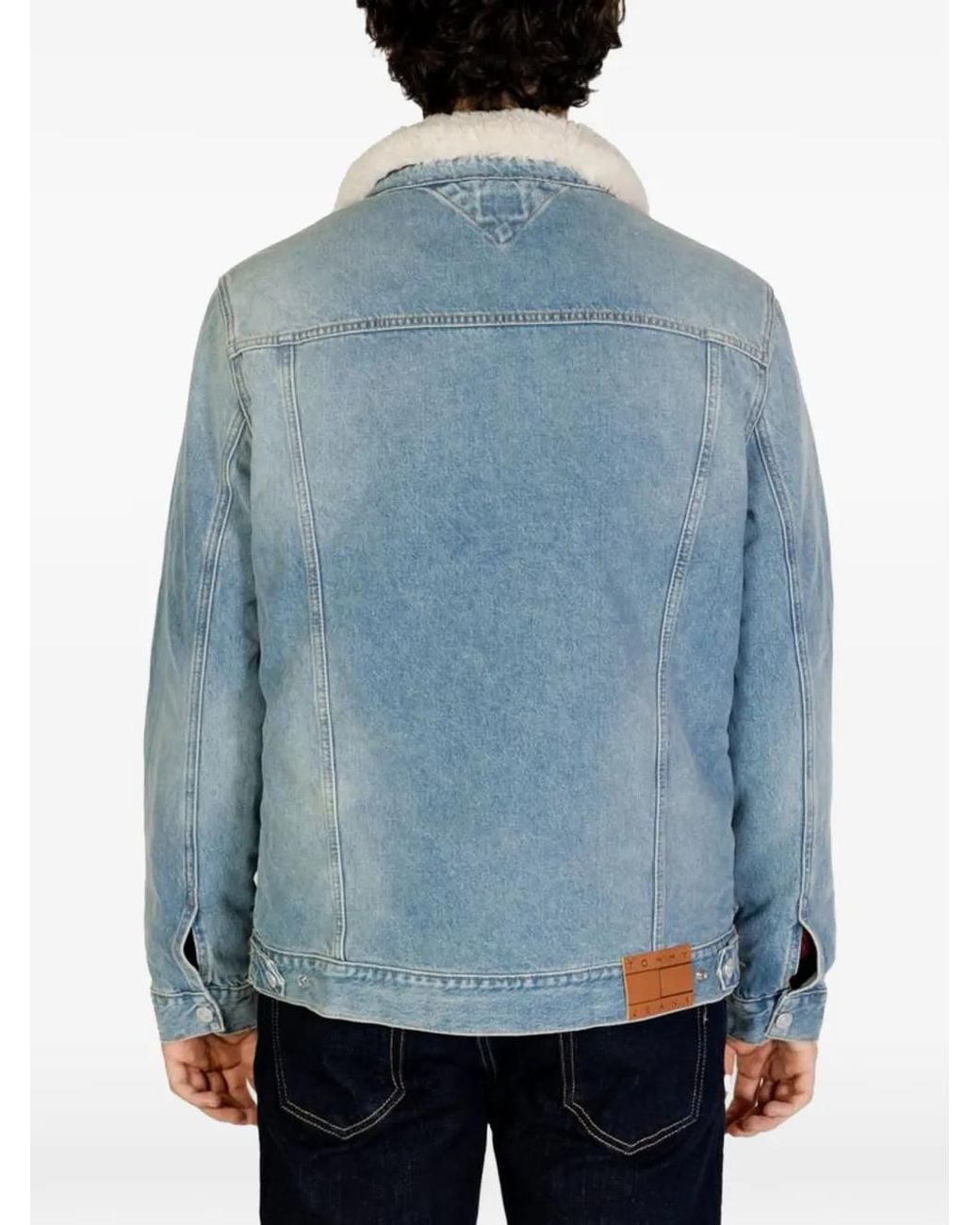 Tommy Hilfiger Blue Sherpa-Lined Denim Jacket for men
