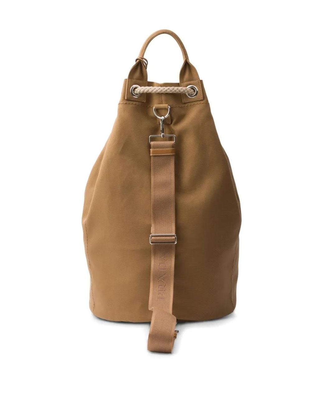 Prada Natural Drawstring Duffle Bag for men