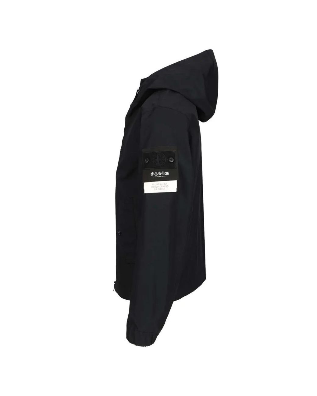 Stone Island Blue Hooded Twill Cotton Jacket for men