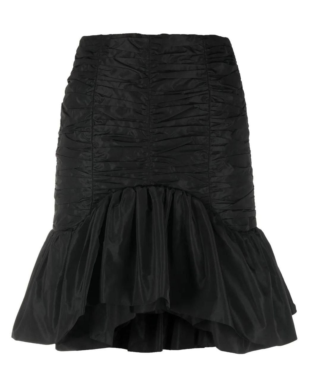 Patou Black Bloom Ruffled Miniskirt