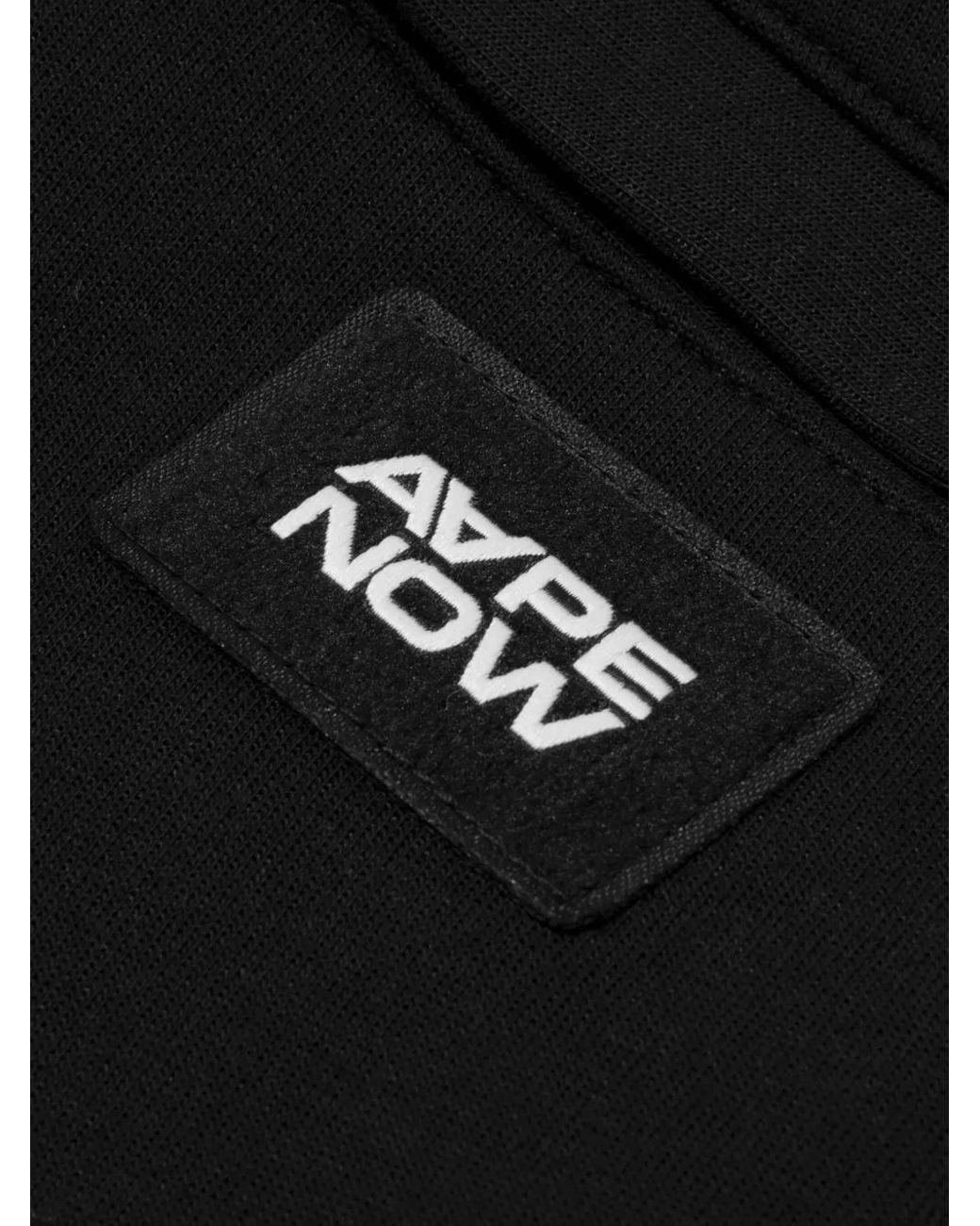 Aape By A Bathing Ape Black Logo-Patch Adjustable-Waist Track Pants for men