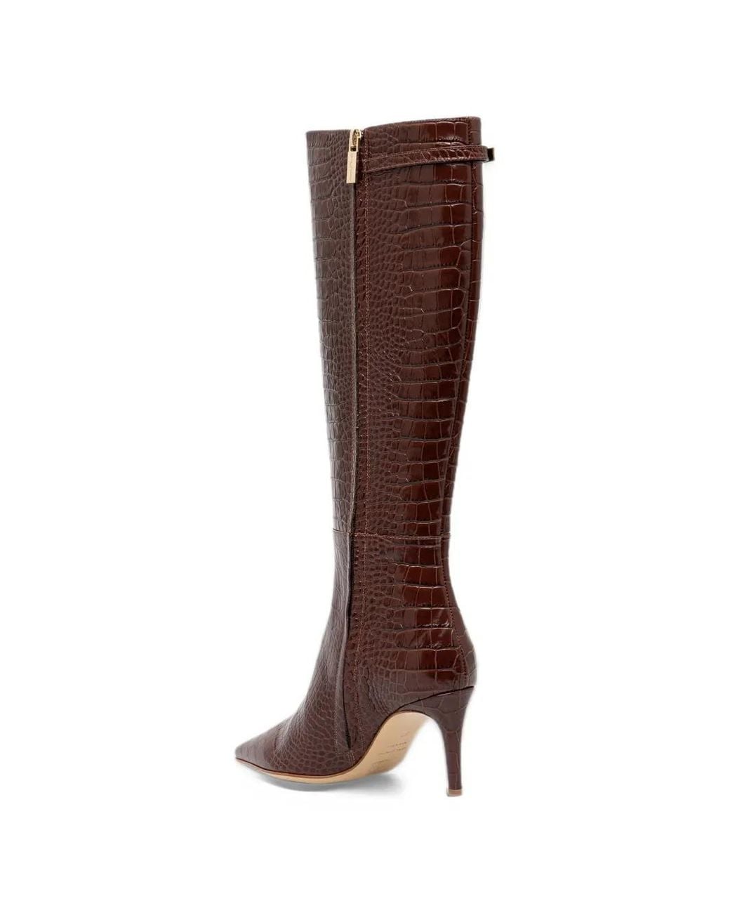 Baldinini Brown Bottes À Effet Peau De Crocodile