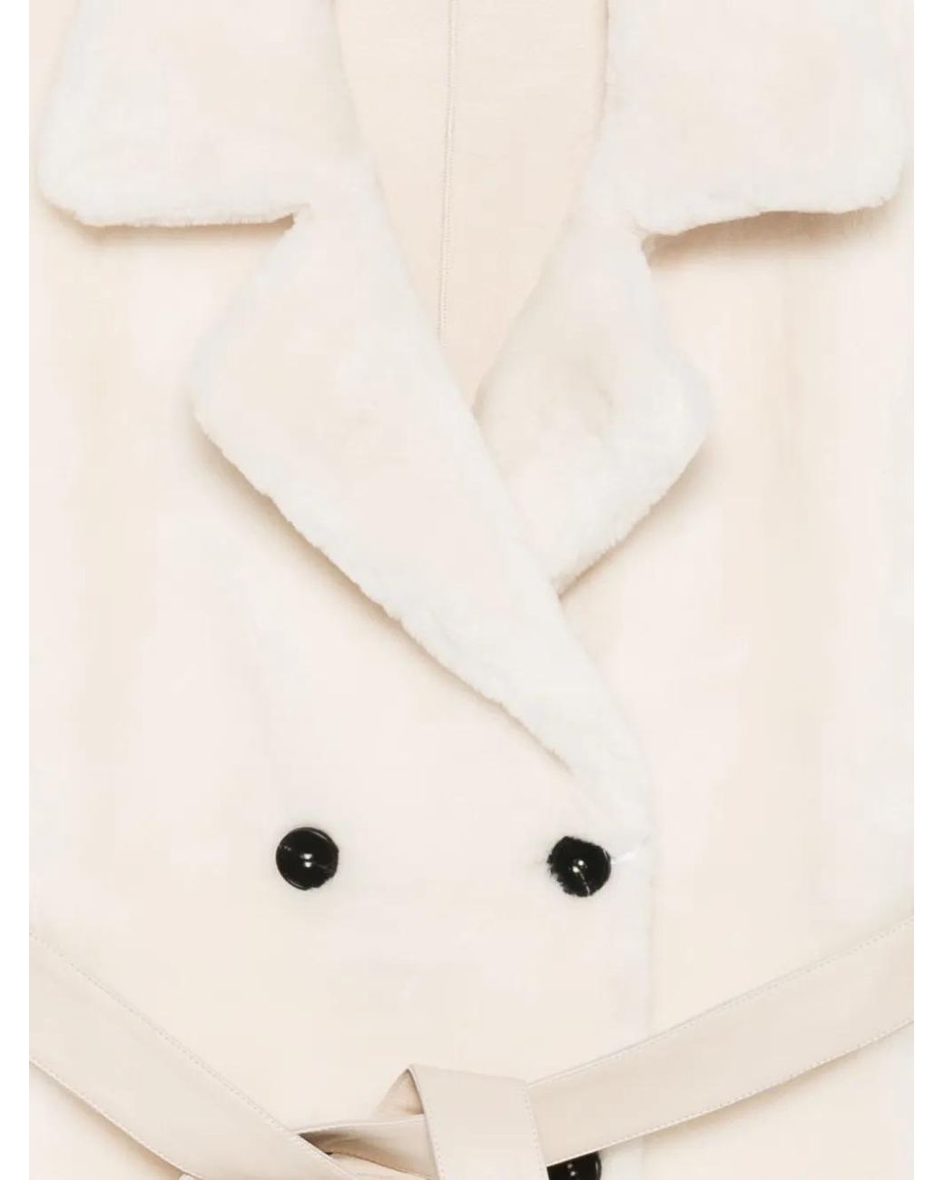 Liska Natural Double-Breasted Belted Coat