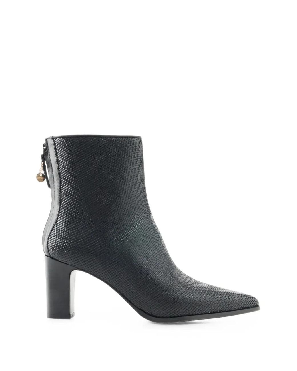 Lottusse Black Cort Leather Ankle Boots
