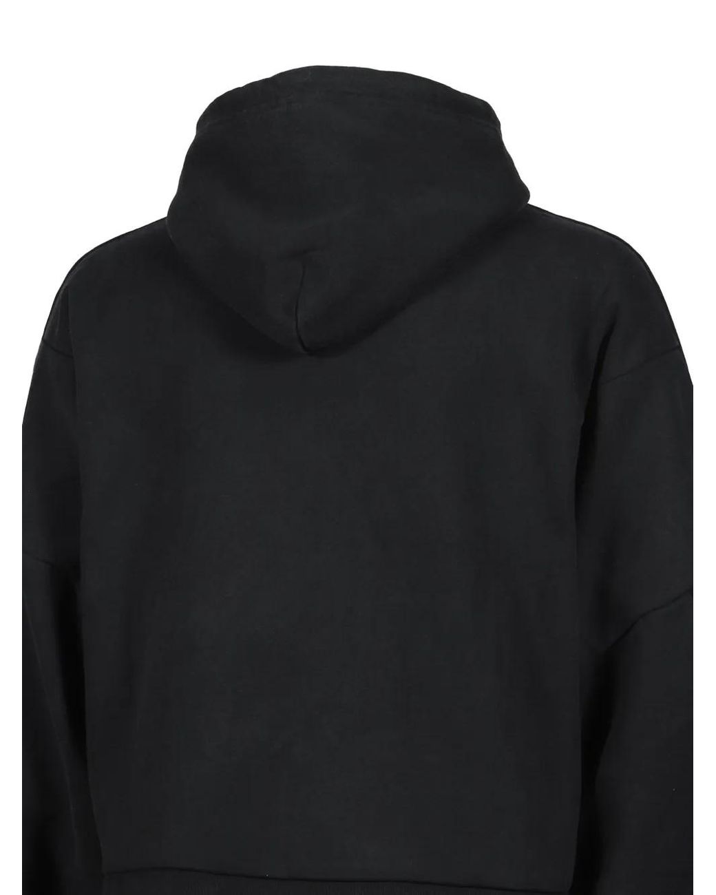 ARNODEFRANCE Black Overlapped Cropped Hoodie for men