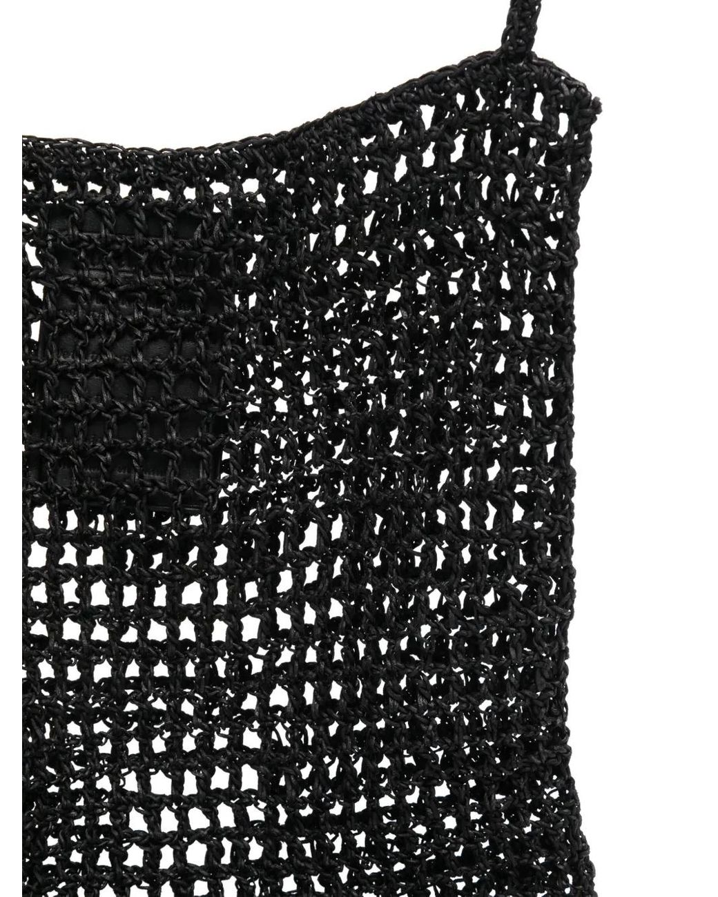Dragon Diffusion Black Knit Hobo Shoulder Bag