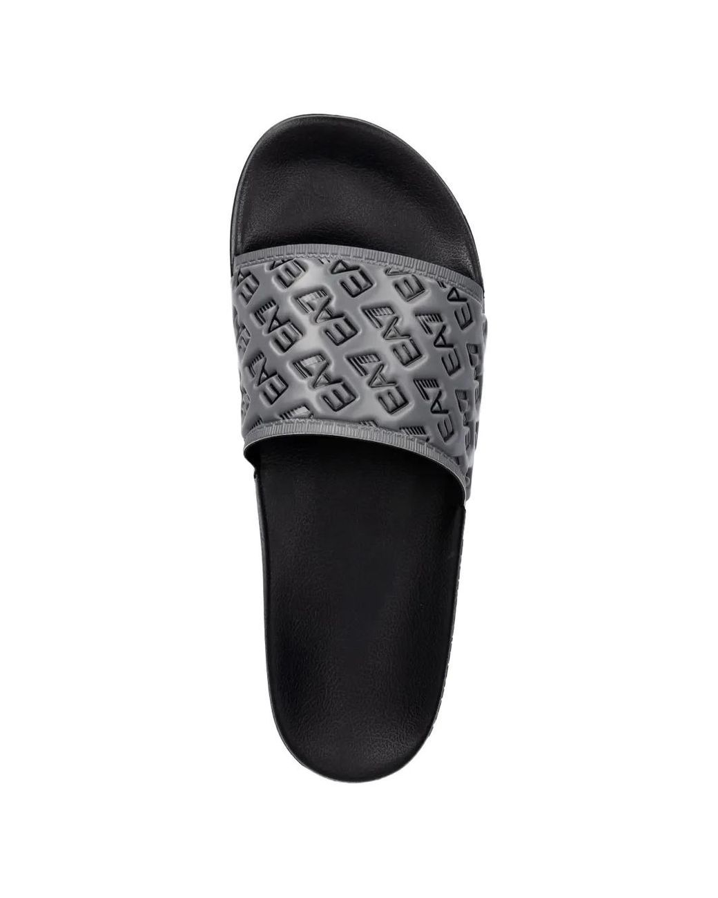 EA7 White Logo-Embossed Slides