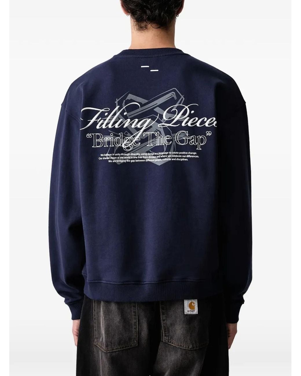 Filling Pieces Blue Brisdge The Gap Logo-Print Sweatshirt for men