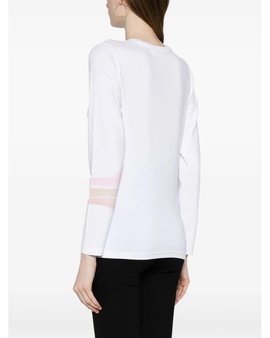 Madison Maison White 3 Stripe Long-Sleeved T-Shirt